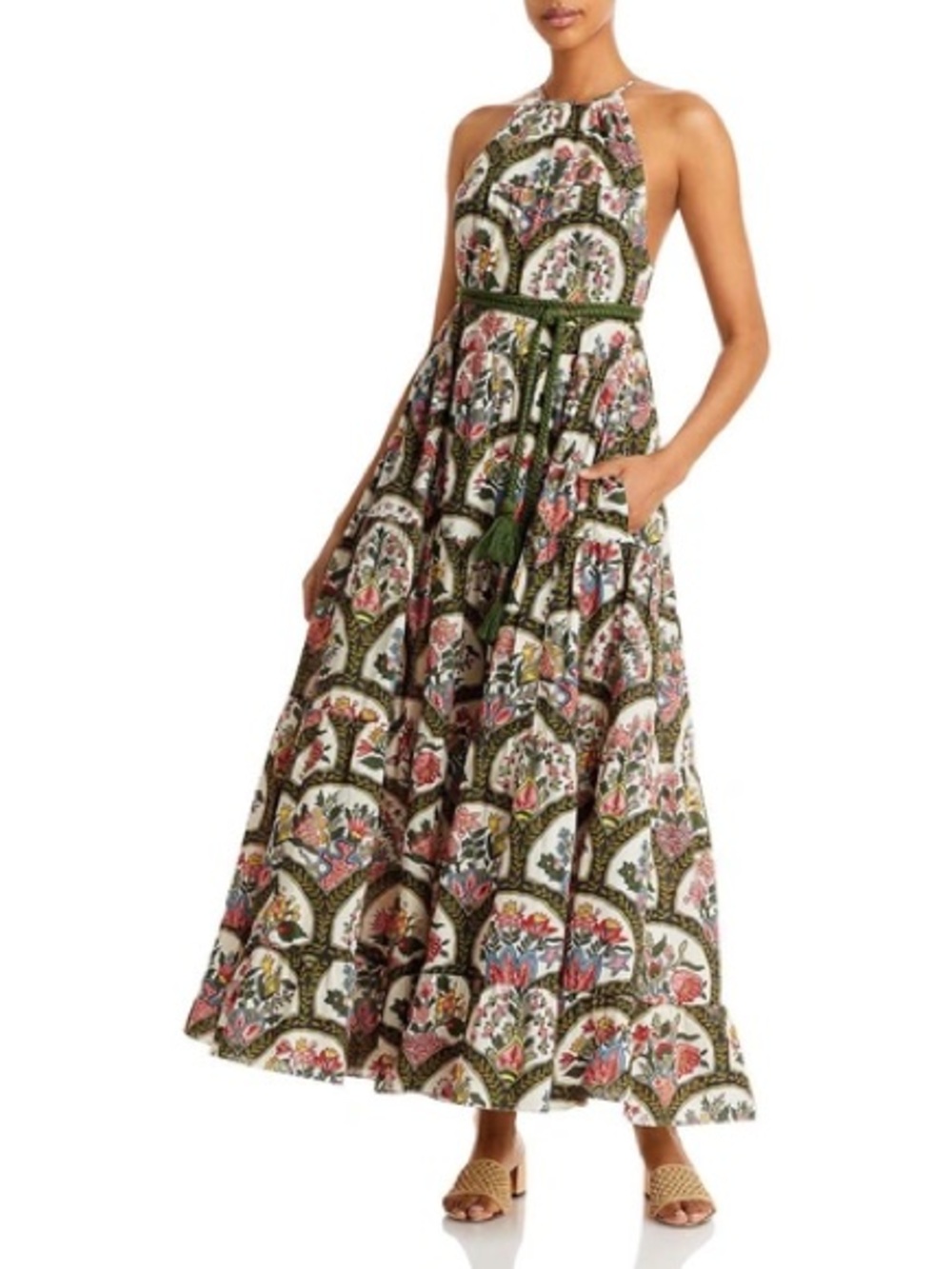 RHODE Julia Floral Halter Maxi Dress NWT Size XS